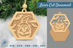 Halloween Pumpkin Laser Cut Ornament SVG Product Image 1