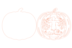 Halloween Pumpkin Laser Cut SVG Design Product Image 3
