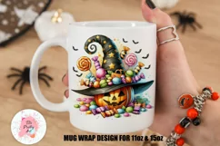 Halloween Pumpkin Mug Wrap For 11 oz and 15 oz, 3d Mug, Halloween Png