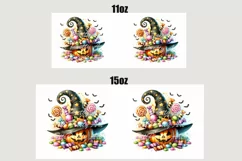 Halloween Pumpkin Mug Wrap For 11 oz and 15 oz, 3d Mug, Halloween Png