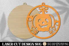 Halloween Pumpkin Ornament Laser Cut SVG Product Image 2