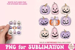 Retro halloween Pumpkin png, coquette bow png Product Image 4