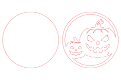 Halloween Pumpkin Round Door Hanger SVG Product Image 2