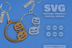 Halloween Pumpkin Round Keychain SVG Product Image 4