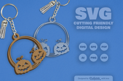 Halloween Pumpkin Round Keychain SVG Product Image 2