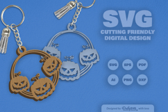 Halloween Pumpkin Round Keychain SVG Product Image 11