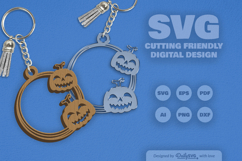 Halloween Pumpkin Round Keychain SVG Product Image 10