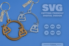 Halloween Pumpkin Round Keychain SVG Product Image 2