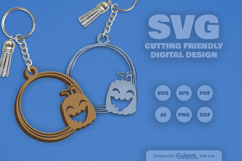 Halloween Pumpkin Round Keychain SVG Product Image 2