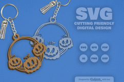 Halloween Pumpkin Round Keychain SVG Product Image 7
