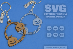 Halloween Pumpkin Round Keychain SVG Product Image 6