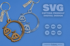 Halloween Pumpkin Round Keychain SVG Product Image 2