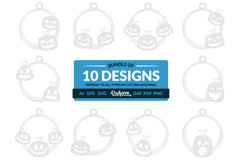 Halloween Pumpkin Round Keychain SVG Product Image 1