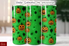Seamless Puffy Pumpkins Tumbler Wrap|Halloween Tumbler PNG Product Image 2