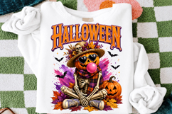 Halloween Pumpkin Skeleton PNG,Halloween Sublimation Design Product Image 3