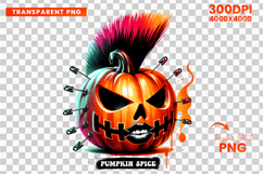 Halloween Pumpkin Spice Creepy Pumpkin Clipart PNG Sublimation Design
