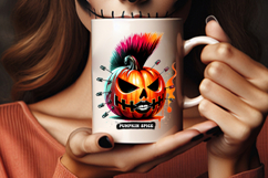 Halloween Pumpkin Spice Creepy Pumpkin Clipart PNG Sublimation Design