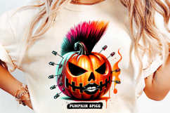 Halloween Pumpkin Spice Creepy Pumpkin Clipart PNG Sublimation Design