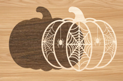 Halloween Pumpkin Spider Round Sign SVG Product Image 2