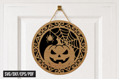 Halloween Pumpkin Spider Web Round SVG Product Image 1