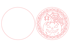 Halloween Pumpkin Spider Web Round SVG Product Image 2