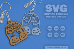 Halloween Pumpkin Spooky Vibes Keychain SVG Product Image 10
