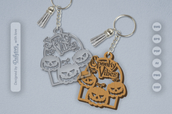 Halloween Pumpkin Spooky Vibes Keychain SVG Product Image 2