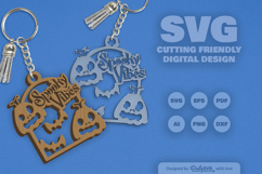 Halloween Pumpkin Spooky Vibes Keychain SVG Product Image 2