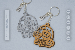 Halloween Pumpkin Spooky Vibes Keychain SVG Product Image 2