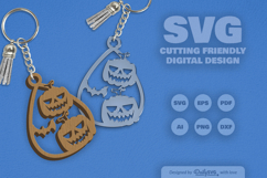 Halloween Pumpkin Tear Drop Keychain SVG Product Image 2