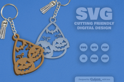 Halloween Pumpkin Tear Drop Keychain SVG Product Image 2