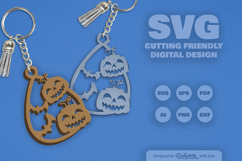 Halloween Pumpkin Tear Drop Keychain SVG Product Image 2