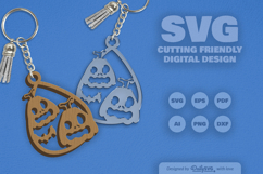 Halloween Pumpkin Tear Drop Keychain SVG Product Image 2