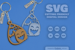 Halloween Pumpkin Tear Drop Keychain SVG Product Image 2