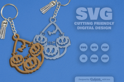 Halloween Pumpkin Tear Drop Keychain SVG Product Image 5