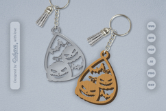 Halloween Pumpkin Tear Drop Keychain SVG Product Image 1