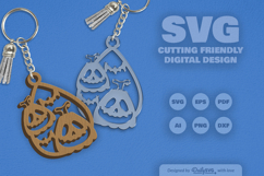 Halloween Pumpkin Tear Drop Keychain SVG Product Image 2