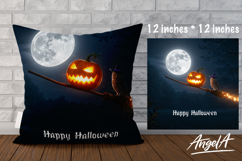 Happy Halloween Pillow cover, pumpkin fantasy design Product Image 1
