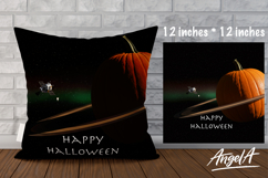 Happy Halloween Pillow cover sublimation, pumpkin planet PNG Product Image 1