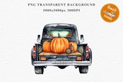 Halloween Pumpkin Truck Car Spooky Clipart PNG Scrapbooking Art Tale Image Watercolor Transparent Print illustration sublimation creepy printable digital watercolor halloween Pumpkin farm truck, car clipart, sublimation nursery, fall autumn