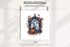 Halloween Pumpkin Window Spooky Clipart PNG Scrapbooking Art Tale Image Watercolor Transparent Print illustration sublimation creepy printable digital watercolor halloween Pumpkin window, Magic clipart, sublimation nursery, Creepy Witch, storefront