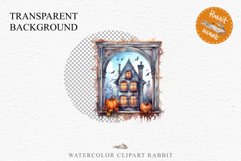 Halloween Pumpkin Window Spooky Clipart PNG Scrapbooking Art Tale Image Watercolor Transparent Print illustration sublimation creepy printable digital watercolor halloween Pumpkin window, Magic clipart, sublimation nursery, Creepy Witch, storefront