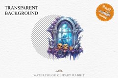 Halloween Pumpkin Window Spooky Clipart PNG Scrapbooking Art Tale Image Watercolor Transparent Print illustration sublimation creepy printable digital watercolor halloween Pumpkin window, Magic clipart, sublimation nursery, Creepy Witch, storefront
