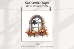 Halloween Pumpkin Window Spooky Clipart PNG Scrapbooking Art Tale Image Watercolor Transparent Print illustration sublimation creepy printable digital watercolor halloween Pumpkin window, Magic clipart, sublimation nursery, Creepy Witch, storefront