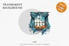 Halloween Pumpkin Window Spooky Clipart PNG Scrapbooking Art Tale Image Watercolor Transparent Print illustration sublimation creepy printable digital watercolor halloween Pumpkin window, Magic clipart, sublimation nursery, Creepy Witch, storefront