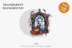 Halloween Pumpkin Window Spooky Clipart PNG Scrapbooking Art Tale Image Watercolor Transparent Print illustration sublimation creepy printable digital watercolor halloween Pumpkin window, Magic clipart, sublimation nursery, Creepy Witch, storefront
