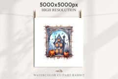 Halloween Pumpkin Window Spooky Clipart PNG Scrapbooking Art Tale Image Watercolor Transparent Print illustration sublimation creepy printable digital watercolor halloween Pumpkin window, Magic clipart, sublimation nursery, Creepy Witch, storefront