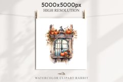 Halloween Pumpkin Window Spooky Clipart PNG Scrapbooking Art Tale Image Watercolor Transparent Print illustration sublimation creepy printable digital watercolor halloween Pumpkin window, Magic clipart, sublimation nursery, Creepy Witch, storefront