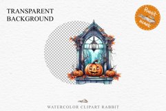 Halloween Pumpkin Window Spooky Clipart PNG Scrapbooking Art Tale Image Watercolor Transparent Print illustration sublimation creepy printable digital watercolor halloween Pumpkin window, Magic clipart, sublimation nursery, Creepy Witch, storefront