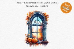Halloween Pumpkin Window Spooky Clipart PNG Scrapbooking Art Tale Image Watercolor Transparent Print illustration sublimation creepy printable digital watercolor halloween Pumpkin window, Magic clipart, sublimation nursery, Creepy Witch, storefront